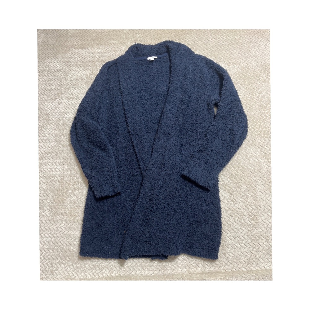Pure Jill J. Jill Navy Blue Popcorn Knit Open Front Cardigan Sweater Large